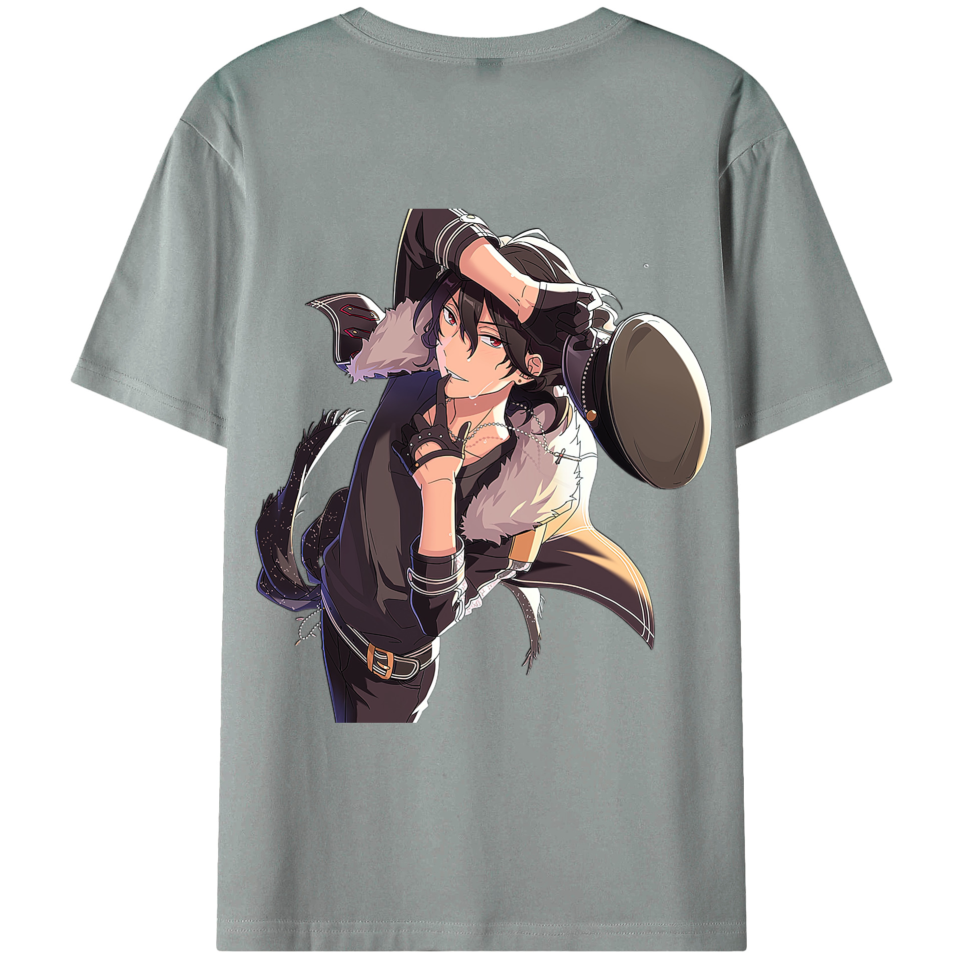 （画像用） あんさんぶるスターズ! Ensemble Stars 綿100％ メンズ半袖Tシャツ（バックプリント） 通気性